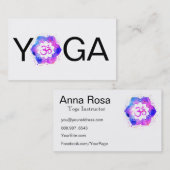 *~* Yoga Mandala OM Aum Lotus Teacher Instructor Visitekaartje (Voorkant / Achterkant)