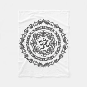 Yoga Mandala Om Symbool Boeddha Yogi Cadeau Fleece Deken
