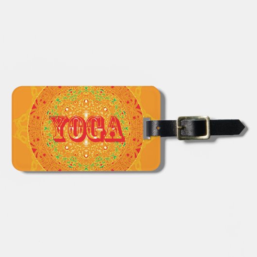 Yoga Mandala Ontwerp Bagagelabel (Voorkant horizontaal)