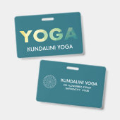 Yoga Mandala persoonlijke trainer Badge (Voor- en achterkant)