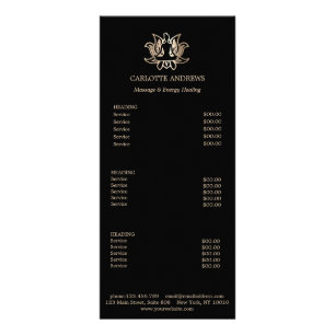 Yoga Mandala Salon Prijslijst Reclamekaart