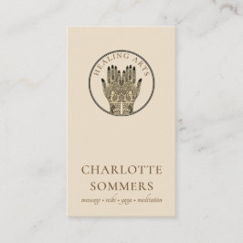 Yoga Massage Mehndi Henna Handen Zakelijke Kaart Visitekaartje