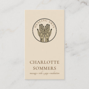 Yoga Massage Mehndi Henna Hands Visitekaartje