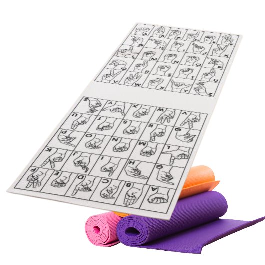 Yoga Mat American Sign Language ASL Alphabet
