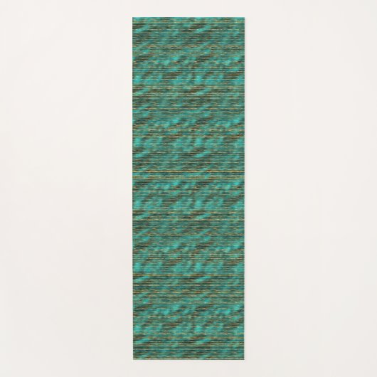Yoga Mat - Blue And Gold Pattern (Voorkant)