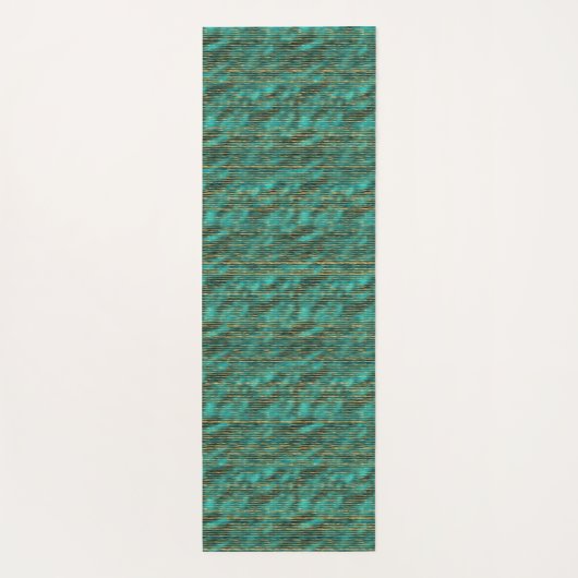 Yoga Mat - Blue And Gold Pattern (Achterkant)