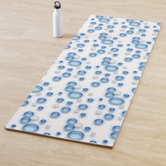 Yoga Mat - Bubbles in blauw en wit (In situ)