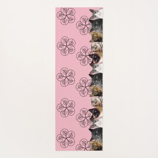 Yoga Mat Cat Crowd w/Swirls (Achterkant)