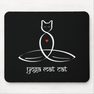 Yoga Mat Cat - Sanskrit stijltekst. Muismat