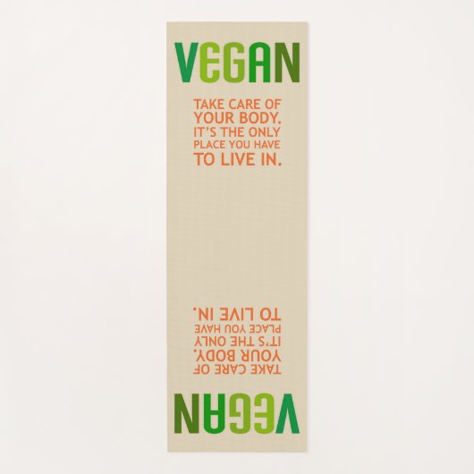 Yoga Mat Exercise Vegan Your Body Quote (Voorkant)