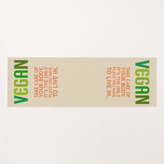 Yoga Mat Exercise Vegan Your Body Quote (Voorkant (horizontaal))
