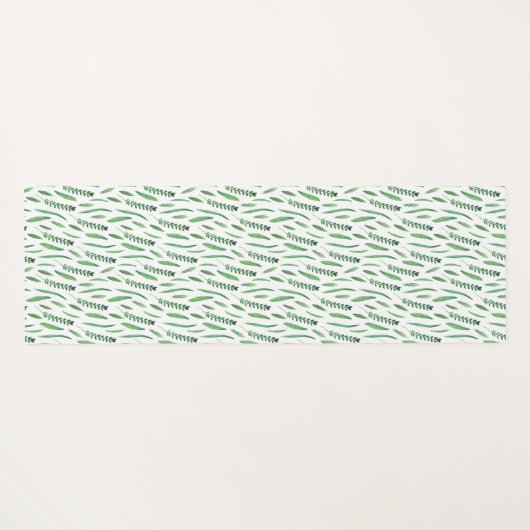 Yoga Mat - Green Leaves Pattern (Achterkant (horizontaal))