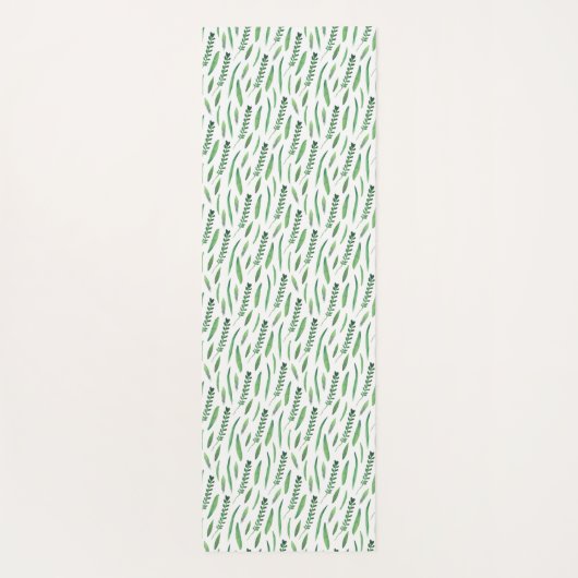 Yoga Mat - Green Leaves Pattern (Achterkant)