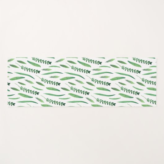 Yoga Mat - Green Leaves Pattern (Voorkant (horizontaal))