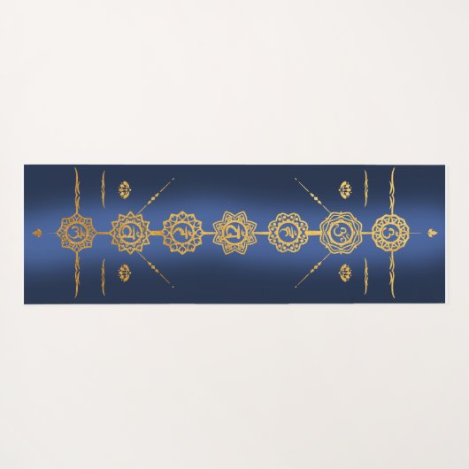 Yoga mat guide 7 Chakras gouden design (Achterkant (horizontaal))