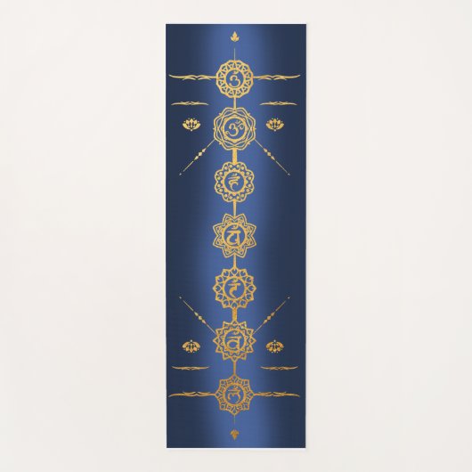 Yoga mat guide 7 Chakras gouden design (Voorkant)