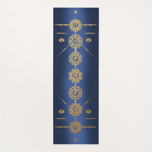 Yoga mat guide 7 Chakras gouden design (Achterkant)