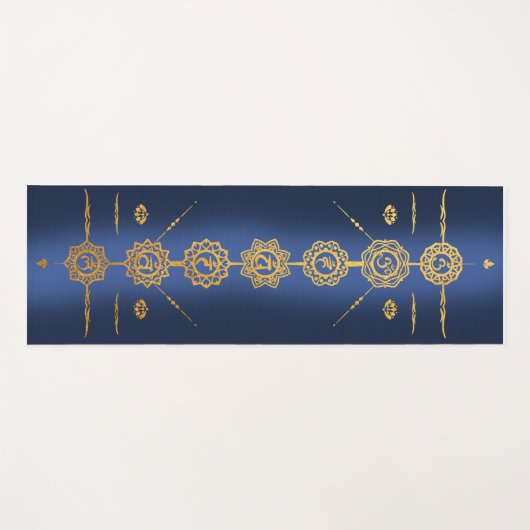 Yoga mat guide 7 Chakras gouden design (Voorkant (horizontaal))