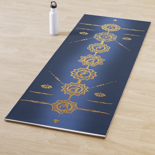Yoga mat guide 7 Chakras gouden design (In situ)