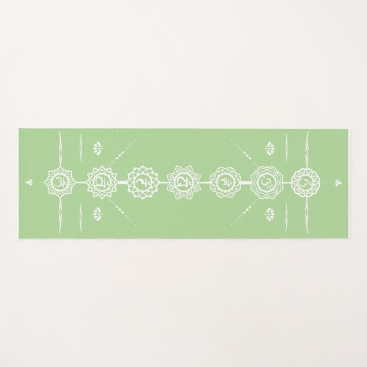 Yoga mat guide 7 Chakras green design (Voorkant (horizontaal))