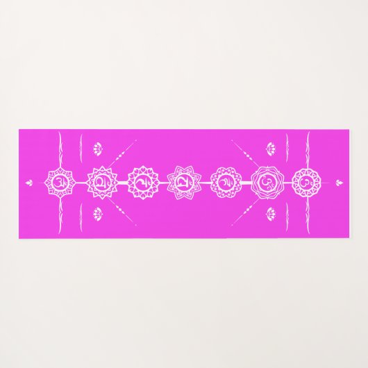 Yoga mat guide 7 chakras roze design (Achterkant (horizontaal))