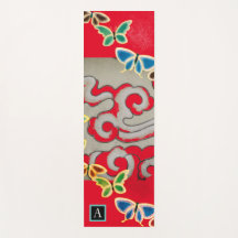 YOGA MAT JAPANESE CLOUDS BUTTERFLIES DIY INITIAAL