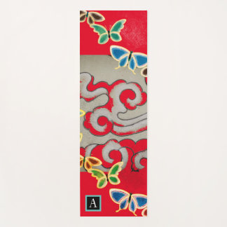 YOGA MAT JAPANESE CLOUDS BUTTERFLIES DIY INITIAAL