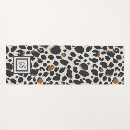 Yoga Mat - Leopard print met monogram (Voorkant (horizontaal))