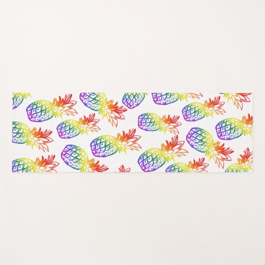 Yoga Mat met een levendige regenboog ananas (Voorkant (horizontaal))