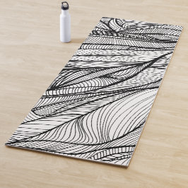 YOGA MAT met handgetekende lijnkunst aan beide zij