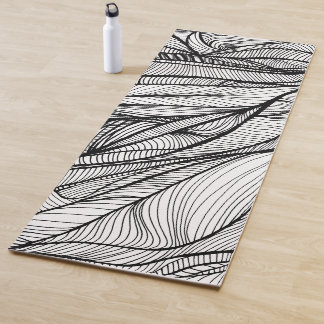 YOGA MAT met handgetekende lijnkunst aan beide zij