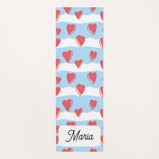 Yoga mat met hart patroon ontwerp (Voorkant)