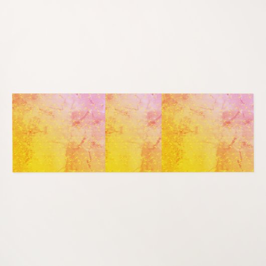 Yoga Mat met roze achtergrond en gele stengels (Achterkant (horizontaal))