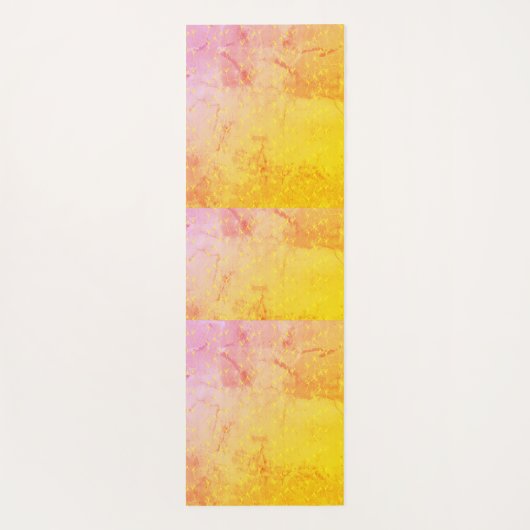 Yoga Mat met roze achtergrond en gele stengels (Achterkant)