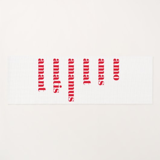 Yoga Mat met typografie, Amo Amas Latijn (Voorkant (horizontaal))
