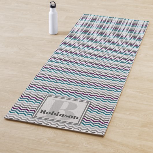 Yoga Mat - Monogrammed Chevron Zigzag (In situ)