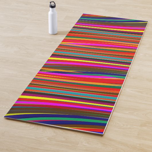 Yoga Mat Multi-Colored Stripes (In situ)
