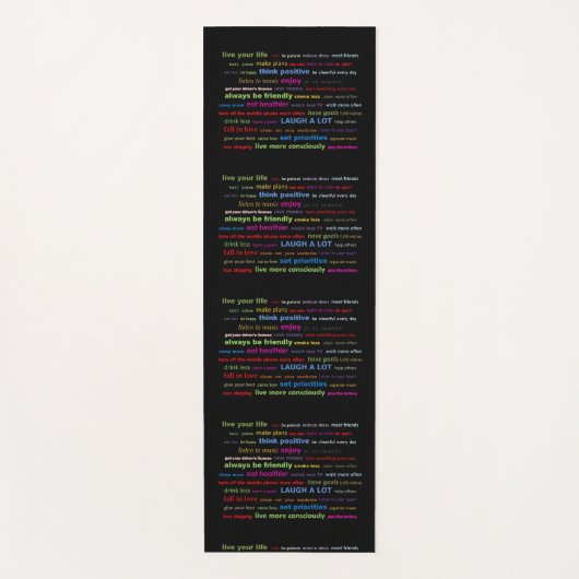 Yoga Mat Oefening Kleurrijke Citaten Resoluties (Voorkant)