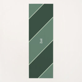 Yoga Mat - Personalised Green Stripes Pattern