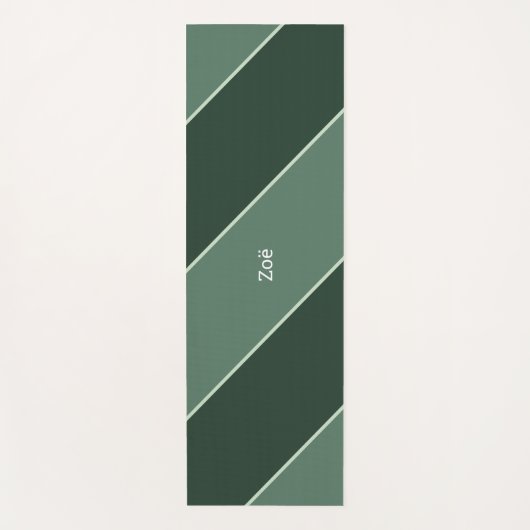 Yoga Mat - Personalised Green Stripes Pattern (Voorkant)