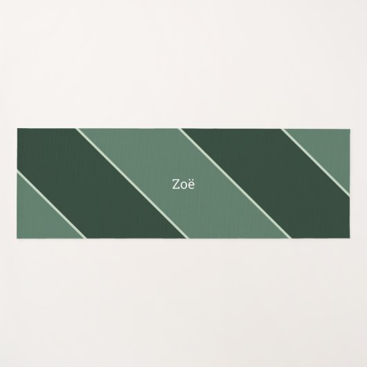 Yoga Mat - Personalised Green Stripes Pattern (Voorkant (horizontaal))