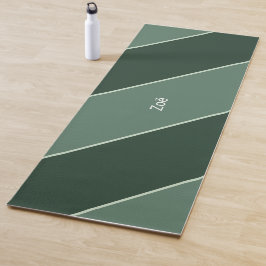 Yoga Mat - Personalised Green Stripes Pattern