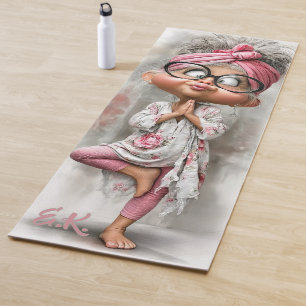Yoga mat schattig & grappig yoga oma cartoon ontwe