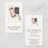 *~* Yoga Mat Yoga Instructeur Gouden Glitter Polyg Visitekaartje (Voorkant / Achterkant)