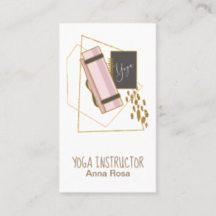 *~* Yoga Mat Yoga Instructeur Gouden Glitter Polyg Visitekaartje