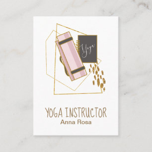 *~* Yoga Mat Yoga Instructeur Gouden Polygon Glitt Visitekaartje