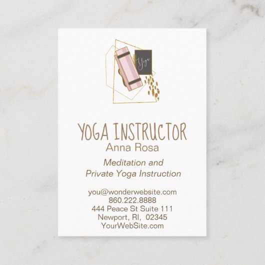 *~* Yoga Mat Yoga Instructeur Gouden Polygon Glitt Visitekaartje (Achterkant)