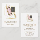 *~* Yoga Mat Yoga Instructeur Gouden Polygon Glitt Visitekaartje (Voorkant / Achterkant)