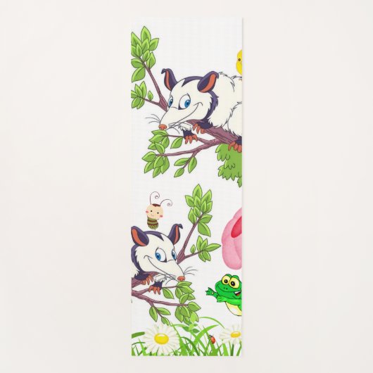 Yoga Mats Yoga Possum Frog Floral Yogamat (Voorkant)