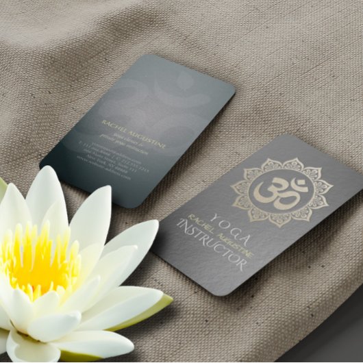 YOGA MEDA-instructeur Black Gold OM Mandala Visitekaartje
